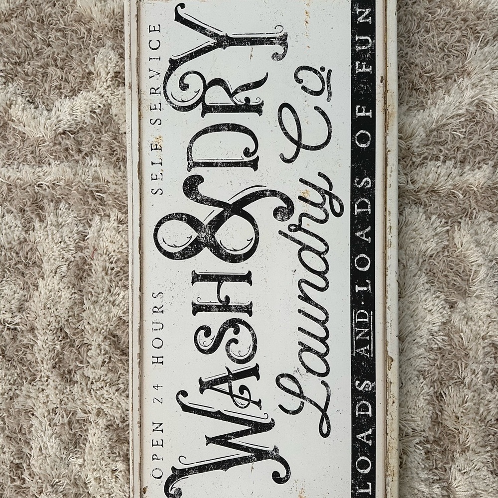 Vintage Style Wash & Dry Laundry Sign
